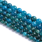 75PCS 10MM Blue Apatite Spacer Loose Beads for Jewelry Making DIY Bracelet Necklace 2 Strands - color: Apatite, size: 10mm (2 strands)
