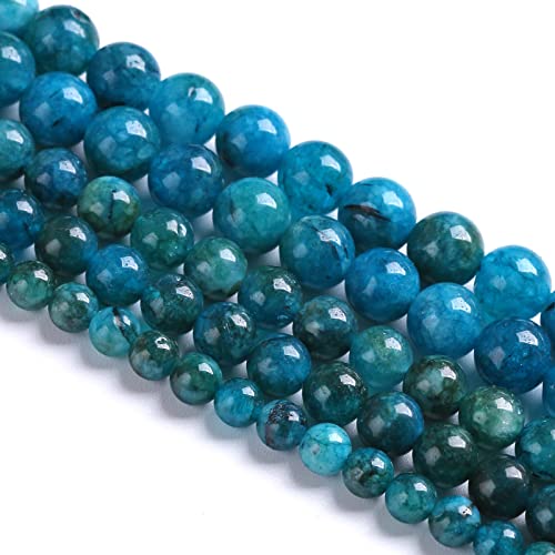75PCS 10MM Blue Apatite Spacer Loose Beads for Jewelry Making DIY Bracelet Necklace 2 Strands - color: Apatite, size: 10mm (2 strands)