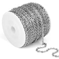 [66 Feet/ 20M] Stainless Steel Chain Bulk, 2.5mm 304 Stainless Steel Chains Flat Cable Link Chain Bulk for Jewelry Making DIY Craft - color: Stainless Steel, size: 2.5mm width