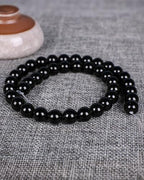 8mm Glass Beads 46PCS Glass Beads for Jewelry Making Charm Round Loose Bead for Bracelet Making Kit (Black Agent) - color: Black Agent