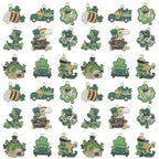 18pcs Alloy enamel green Irish Festival St. Patrick's Day clover carriage beer glass Jewelry Making DIY Keychain Earrings Pendant Various Design Charms for Jewelry Making Bracelets Necklace(SN1086) - color: SN1086