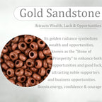 20Pcs Natural Gold Sandstone Large Hole Beads, 8x14mm Rondelle Gemstone Spacer Beads 6mm Big Hole for Jewelry Making, Beading Bracelets, Macrame & Hair Braiding - color: Gold Sandstone