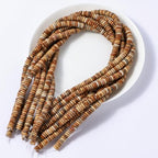 Natural Blown Picture Disk Stone Spacer Beads 6x2mm 38cm/str Flat Rondelle Loose Semi Gemstone Caps for Making Bracelets Necklace - color: Blown Picture
