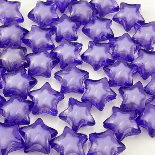 50pcs 18mm Acrylic Star Beads Spacer Beads for DIY Jewelry Making Bracelet Necklace Key Chains Handmade Craft(Bluish Violet) - color: Bluish Violet, size: 18mm