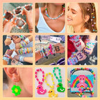 Dowsabel Friendship Bracelet Making Kit, Pony Kandi Beads & 11 Different Beads, 8 Colors Nylon Thread, DIY Jewelry & Craft Gifts - style: 48 Colors
