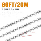 [66 Feet/ 20M] Stainless Steel Chain Bulk, 2.5mm 304 Stainless Steel Chains Flat Cable Link Chain Bulk for Jewelry Making DIY Craft - color: Stainless Steel, size: 2.5mm width