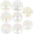 Dazzling Colorful Filigree Charms Hollow Out Multicolor Geometric Filigree Pendants for DIY Jewelry Making Earrings Necklaces Components - color: Tree of Life