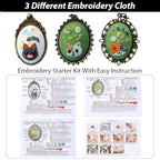 SUNNYCLUE DIY 3 Sets Embroidery Pendant Kit Embroidery Necklace Kits with Instructions Thread Needle Hoops Chains Cute Cat Themed Stitch Kit for Sweater Necklace Crafts Jewelry Making Beginner Starter - style: Cat