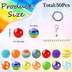 DanLingJewelry 50Pcs 20mm Rainbow Theme Bright Color Acrylic Bubblegum Beads Set Colorful Chunky Beads for Jewelry Making Supplies - color: 50pcs - rainbow