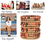 12pcs Friendship Bracelets Beaded Bracelets Heishi Bracelet Cute Bracelets Stack Vinyl Clay Disc Bead Surfer Stretch Summer Beach Bracelets For Women Preppy Bracelets - color: B-color 10A