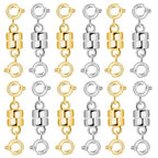 Double Magnetic Necklace Clasp, 12PCS Strong Magnetic Clasps for Necklaces, Gold and Silver Magnetic Necklace Clasps and Closures, Magnetic Jewelry Clasps for Necklaces Bracelet Anklet Jewelry Making