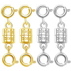 S925 Sterling Silver Magnetic Necklace Clasps and Closures,Magnetic Necklace Clasp for Jewelry Making Supplies (2golden+2silvery) - color: 2golden+2silvery