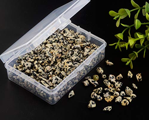Natural Chip Stone Beads Dalmation Spot 5-8mm About 400 pieces Irregular Gemstones Healing Crystal Loose Rocks Bead Hole Drilled DIY for Bracelet Jewelry Making Crafting (5-8mm, Dalmation Spot Jasper) - color: Dalmation Spot Jasper