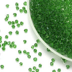1200pcs Crystal Glass Beads 3mm Bulk Faceted Bicone Spacer Beads for DIY Jewelry Making - color: grass green, size: 3mm