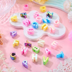 52Pcs Large Acrylic Letter Beads Chunky Alphabet Letter Bead Rainbow UV Plating Big Initial Spacer Beads for Keychains Wristbands Bracelets Necklace Jewelry Making - color: UV Plating, Letter A~Z