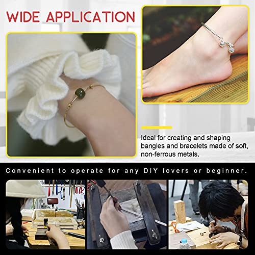 Hilitchi 5Pcs Jewelry Tool Set Including Rubber Hammer, Wooden Bracelet Sizing Bangle Mandrel, Jewelry Pliers, Plastic Wrist Sizer Wrist Belt Bracelet for Jewelry Making and Repairing Tools Kit