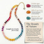 Gmai Layered Beaded Necklace for Women Colorful Trendy Snake Chain Circle Pendant Choker Gold Chain Adjustable Length Bohemian Rainbow Stackable Necklaces Jewelry Gift - style: Exquisite box packaging