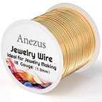 Anezus 18 Gauge Jewelry Wire for Jewelry Making, Tarnish Resistant Copper Beading Wire for Crafting (KC Gold) - color: KC Gold