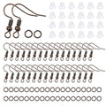 TOAOB 300pcs Earring Hooks Kits Red Copper French Ear Wires with Ball and Coil 18mm Fish Hook Earring Making Supplies with Jump Rings and Clear Silicone Ear Backs for DIY Jewelry Findings - color: Red copper