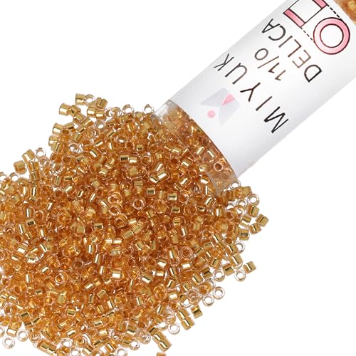 Miyuki Delica Seed Beads – Size 11/0 (1.6 mm), DB2521, Gold Plate Royal-Lined, 7.2 g, Approx. 1440 Beads, Made in Japan - color: DB2521 - Gold Plate Royal-Lined