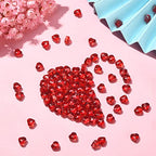 UR URLIFEHALL 100 Pcs Handmade Lampwork Glass Heart Beads Love Red Heart Shape Crystal Spacer Beads for DIY Jewelry Making Crafts - color: 100pcs-6x6.5x4.7mm-red heart beads