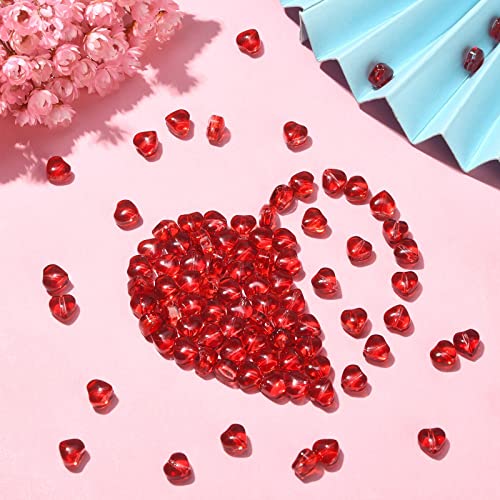 UR URLIFEHALL 100 Pcs Handmade Lampwork Glass Heart Beads Love Red Heart Shape Crystal Spacer Beads for DIY Jewelry Making Crafts - color: 100pcs-6x6.5x4.7mm-red heart beads