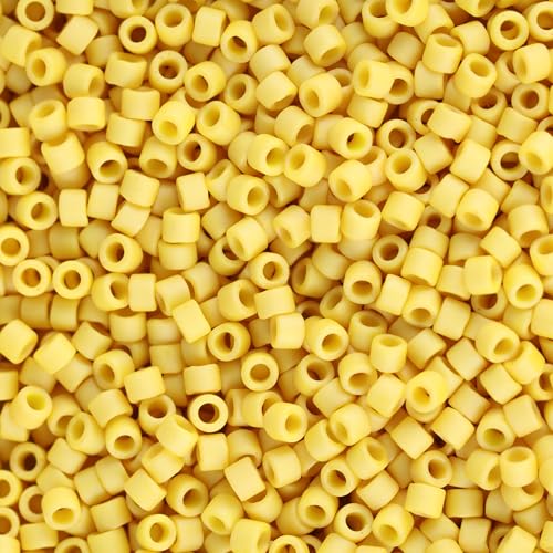 Miyuki Delica Seed Beads – Size 11/0 (1.6 mm), DB2284, Frost Opaque Glaze Cream, 7.2 g, Approx. 1440 Beads, Made in Japan