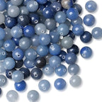 DUQGUHO Blue Aventurine Beads 8mm Natural Crystal Beads Round Polishing Stone Bead Genuine Gemstone Beads for DIY Jewelry Making 47 Pcs - color: Blue#6