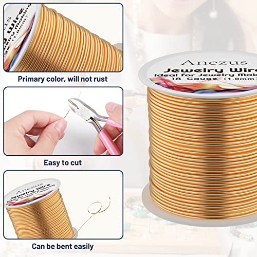 Anezus 18 Gauge Jewelry Wire for Jewelry Making, Tarnish Resistant Copper Beading Wire for Crafting (KC Gold) - color: KC Gold