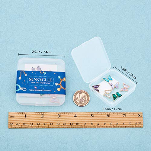SUNNYCLUE 6Pcs Butterfly Charms Crystal Glass Beads Pendants Crystal Gemstone for Jewelry Making DIY Crafts Accessories - color: 1 Box 6pcs Butterfly Connector Charms 23.5x16.5mm