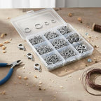 1050 Pieces Open Jump Rings and 150 Pieces Lobster Clasps, Silver Jump Rings Metal Split Connectors for Jewelry Making Crafts (Silver) - color: Silver