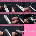 SPEEDWOX 8pcs Jewelry Pliers Set Jewelry Making Tools Nylon Flat Jaw Pliers Flat Nose Pliers With Smooth Jaw End Cutting Long Nose Bent Nose Diagonal Round Nose 6 In 1 Wire Wrapping Pliers For Beading