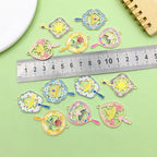 Sailanzi 12pcs Alloy enamel fan style rose sun Pendant Jewelry Making DIY Keychain Earrings Pendant Various Design Charms for Jewelry Making Bracelets Necklace (SN732) - color: SN732