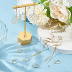 Beebeecraft 1 Box 20Pcs Leverback Earring Findings 24K Gold Plated Brass Earring Hooks Clasp 16.5x10mm Ear Wire Clip with 20Pcs Open Jump Rings for DIY Jewelry Making - color: 20Pcs 24K Gold Plated 304 Stainless Steel #3