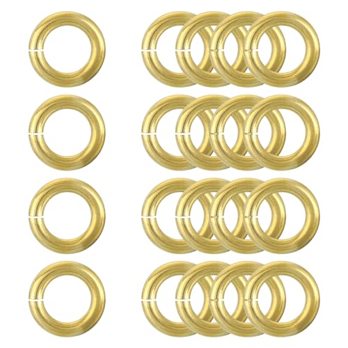uxcell 20Pcs Open Jump Rings, 15mm/0.59" OD Brass Jump Ring Connectors 3mm Thick O Rings for Necklaces Bracelet Jewelry Making Keychain DIY Craft, Gold Tone - size: 15mmx3mm