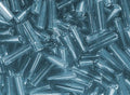 Czech Bugle Beads 40 gr / 1.4 oz Glass Tube Size #3 7mm (Very Light Blue Silver Lined) - color: Very Light Blue Silver Lined
