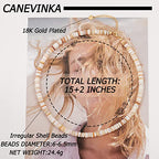 CANEVINKA Bohemian Beaded Choker Necklace 18K Gold Plated Bead Pendant Necklace Vintage Handmade Jewelry for Women - style: Shell Bead