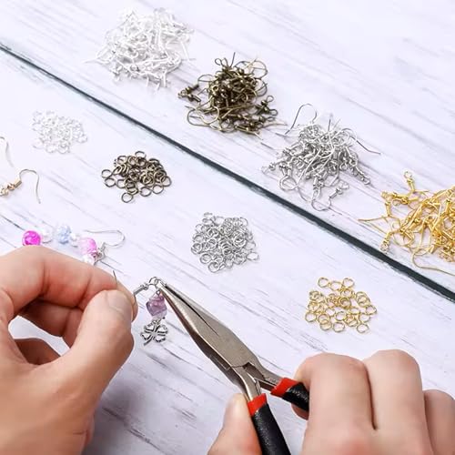 Hypoallergenic Earring Hooks, Ear Wires Fish Hooks, 600 Pcs Gold Earing Making Supplies Kit with Earring Backs and Jump Rings for DIY Jewelry Making (Gold) - color: Gold
