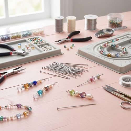 400 Pcs Flat Head Pins for Jewelry Making - Silver Copper Stainless Steel Straight Pins, Metal Flat Headpins Jewelrys Findings Eye Pin for DIY Craft Earring Bracelet Necklace Pendant Supplies