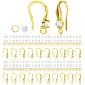 220PCS Earring Findings for Jewelry Making, 18K Gold Plated Earring Hooks with with Cubic Zirconia Hypoallergenic Fish Hooks for DIY Earrings - color: 18K Gold-Big Cubic Zirconia Earring Hooks