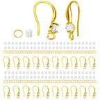 220PCS Earring Findings for Jewelry Making, 18K Gold Plated Earring Hooks with with Cubic Zirconia Hypoallergenic Fish Hooks for DIY Earrings - color: 18K Gold-Big Cubic Zirconia Earring Hooks