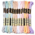 12 Skeins 105 Yards Variegated Embroidery Thread Embroidery Floss 6 Strands Macaron Friendship Bracelet String Cross Stitch Threads for Jewelry Making Bracelet Knitting Stitching DIY Supply - color: Candy Color