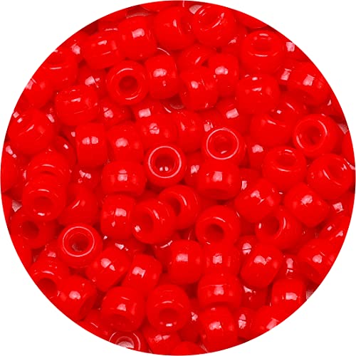 Eppingwin Beads and Bead assortments (1000 Pony Beads-red Solid)… - color: Red solid, size: Medium Pack