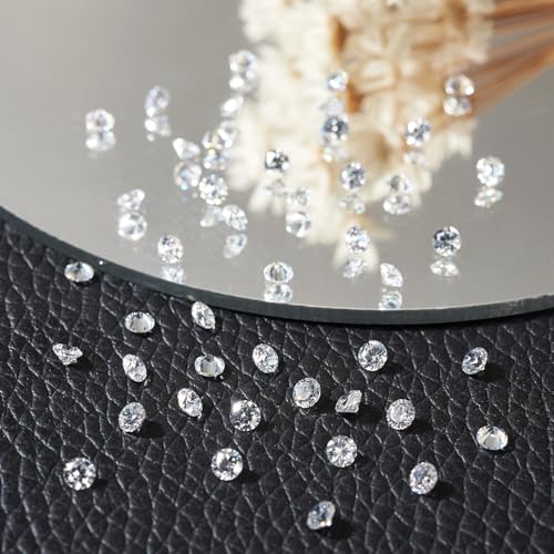 FASHEWELRY 150Pcs 2.5mm Cubic Zirconia Cabochons Tiny Rhinestone Clear Pointed Back Faceted Crystal Diamante Gems for Nail Art Craft Replacing Jewelry Grade AAA - color: Clear, size: 2.5mm