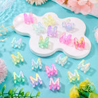 FASHEWELRY 20Pcs Large Hole Acrylic Beads Letter M Iridescent Big Plastic Letter Blocks European Beads Clear 3D Letters Initial Alphabet Bead for Keychains Necklace DIY Arts Craft - color: Random Clear, size: M