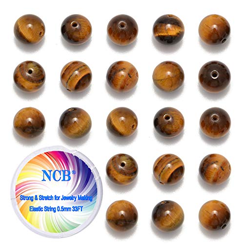 NCB 200pcs 4mm Yellow Tiger's Eye Loose Beads for Jewelry Making, Natural Semi Precious Beads Round Smooth Gemstones Spacer Beads Charms for Necklaces Bracelets (Yellow Tiger's Eye, 4mm 200Beads) - color: Yellow Tiger's Eye, size: 4mm 200Beads