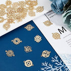SUPERFINDINGS Baroque Style Links Connectors Gold Double Hole Pendant Connector Flower Flat Round Chinese Knot Connector Charms for DIY Jewelry Making - size: 17-20x13-19mm