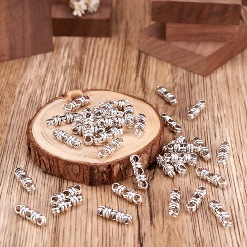 Pandahall 50pcs Tibetan Style Antique Silver Alloy 3 Holes Spacer Bar Jewelry Making Charms Link Connector Multi Strand Separator 6.5x20x6.5mm