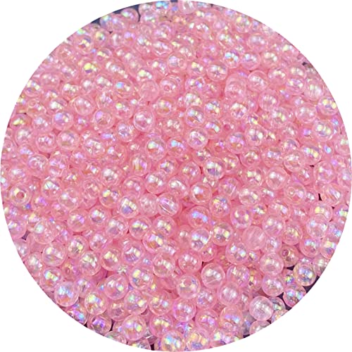 1000 Pcs 6mm Acrylic Round Beads AB Colors Round Spacer Beads for Earring Bracelet Necklace Key Chains Jewelry DIY Craft Making (Pink AB) - color: Pink AB, size: 6mm