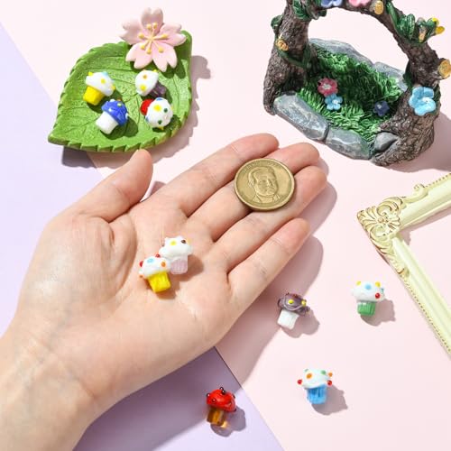 DanLingJewelry 10Pcs Colorful Ice Cream Bumpy Lampwork Glass Beads 3D Imitation Cupcake Sweet Food Beads for Jewelry Making Bracelets